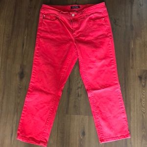 Red crop pants